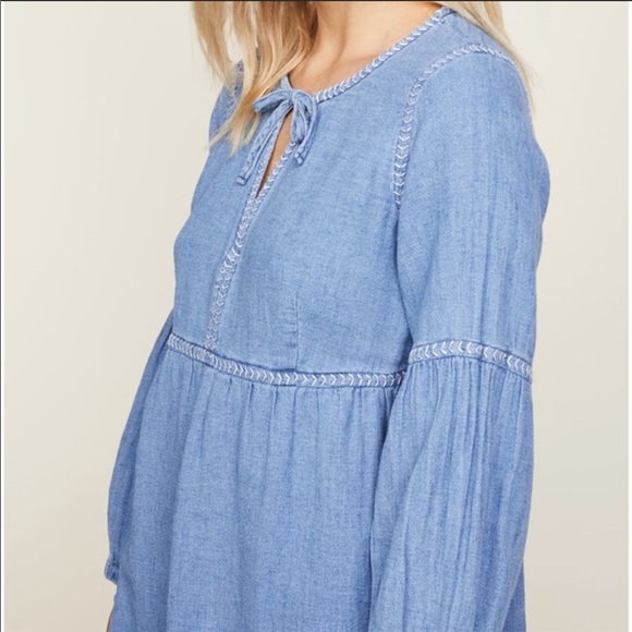 Madewell Indigo Peasant Dress - Picture 3 of 12